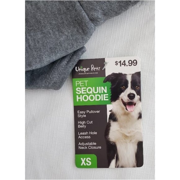 NWT Christmas Pet Gnome Sequin Hoodie Dog/Cat Winter Holiday Sweatshirt Size XS - Picture 4 of 5